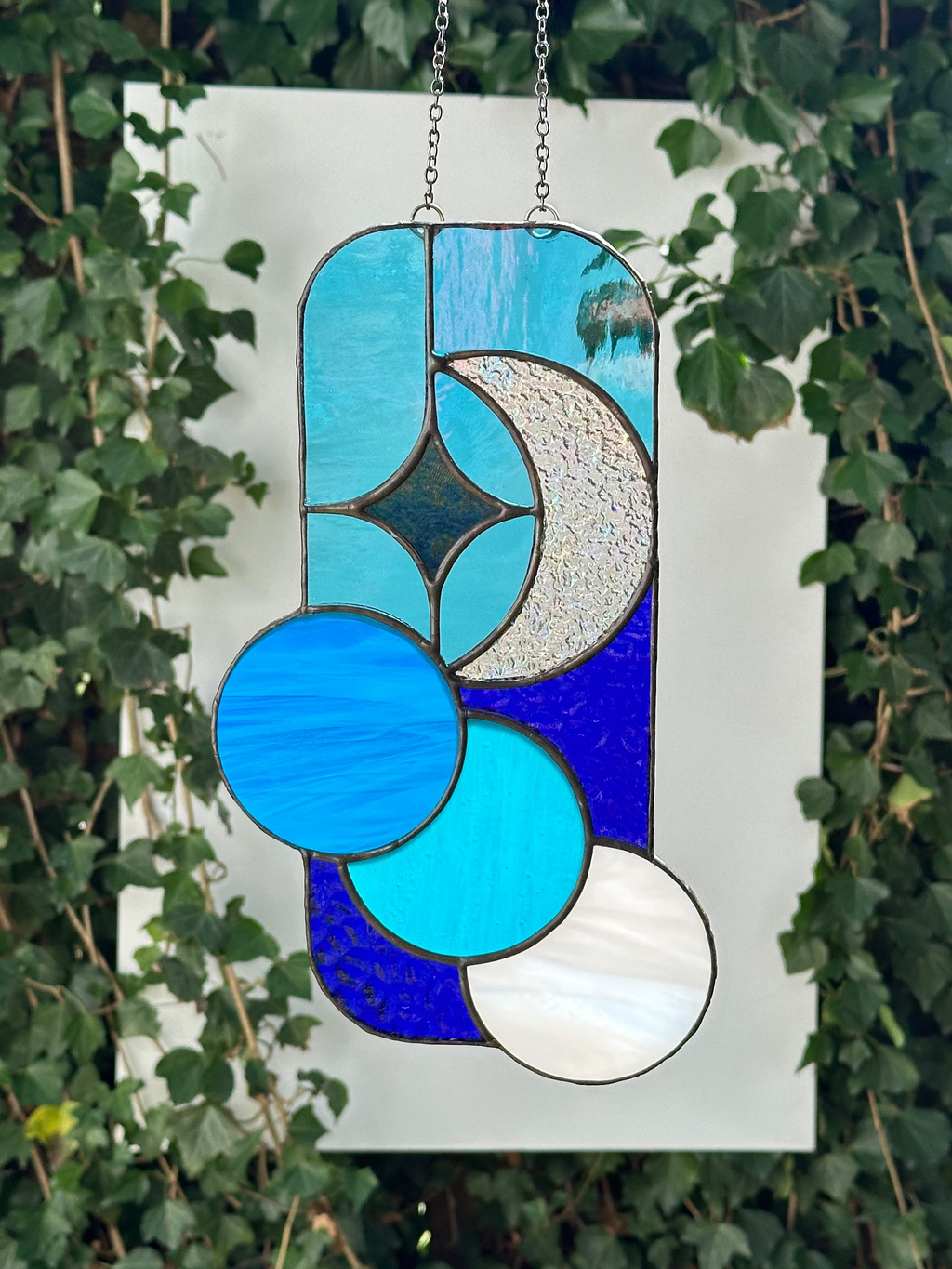 Blue Moon Glass Panel