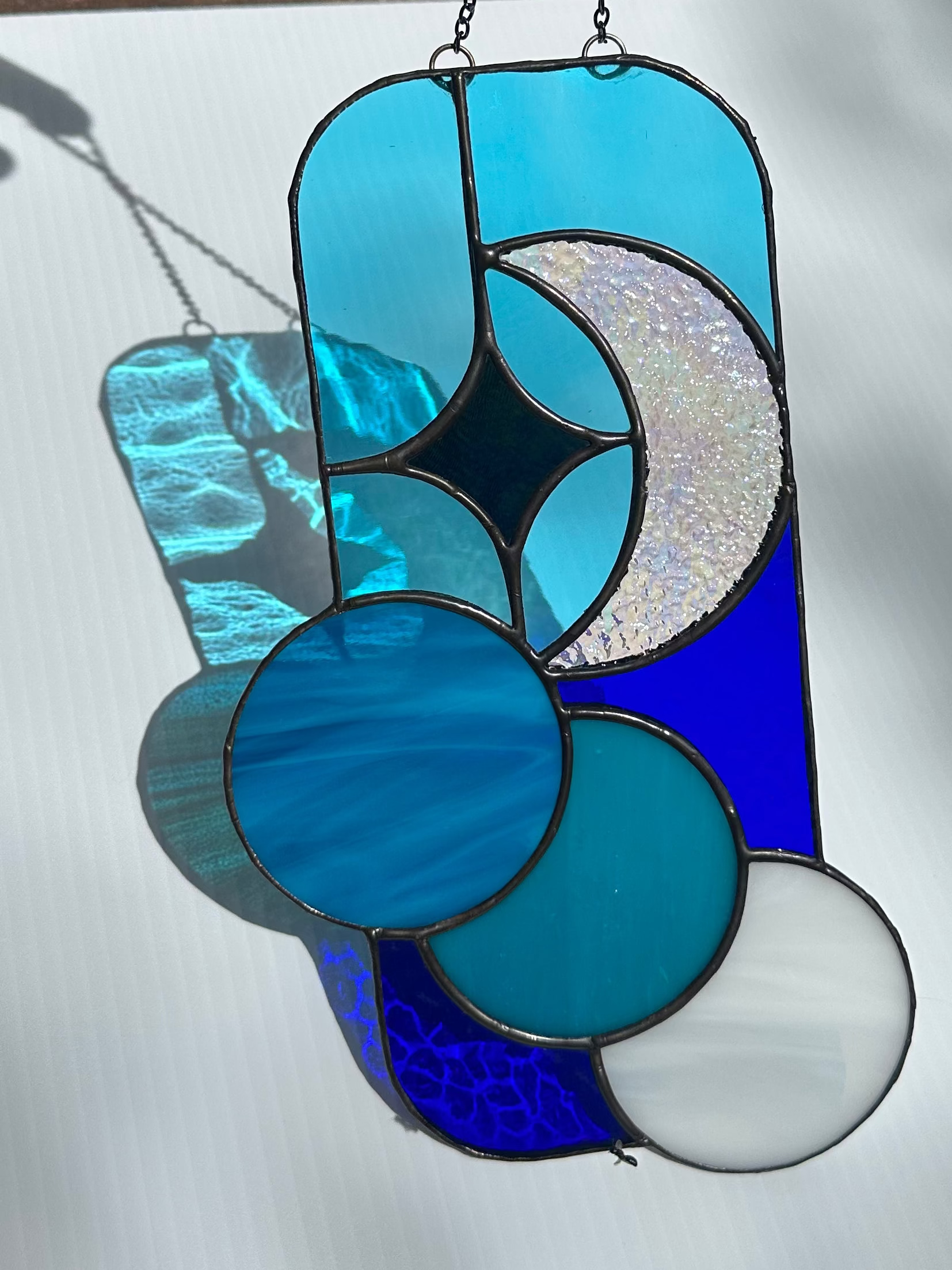 Blue Moon Glass Panel