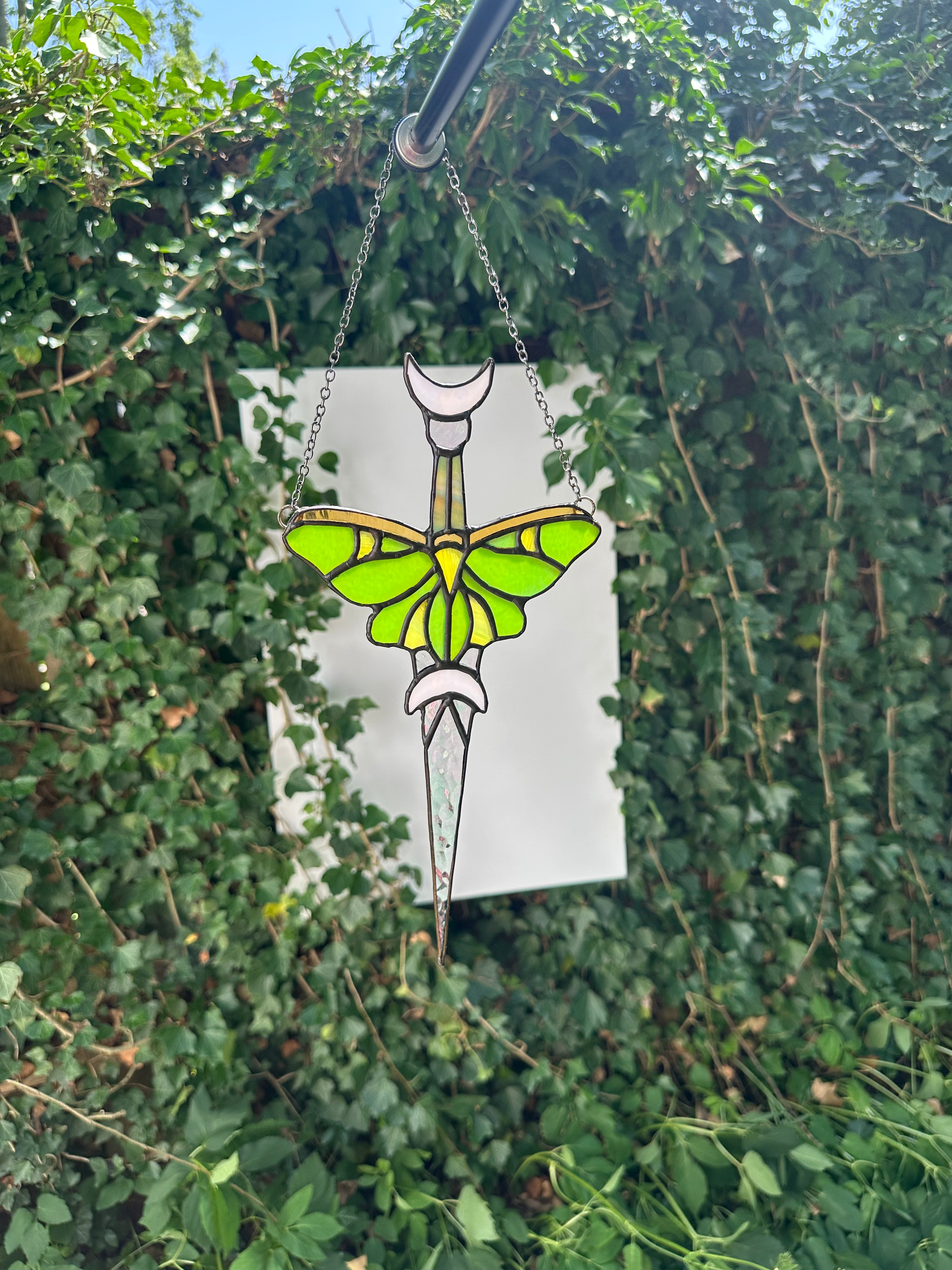 Stained Glass Luna Moth Dagger