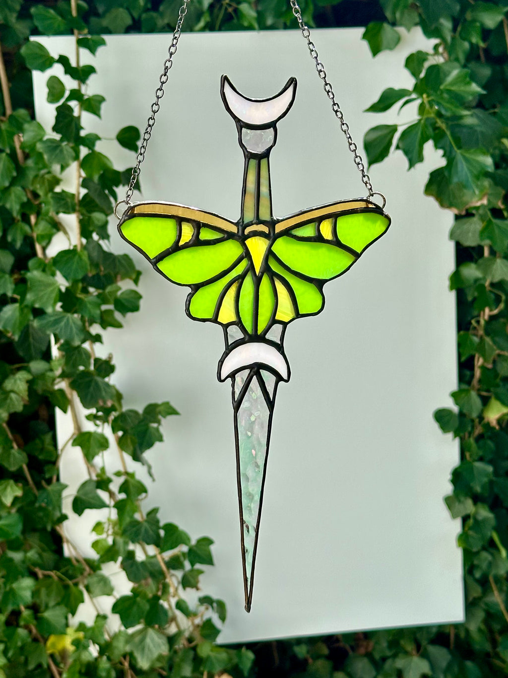 Stained Glass Luna Moth Dagger