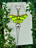 Stained Glass Luna Moth Dagger